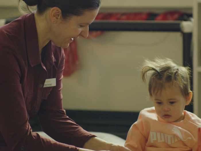 Early childhood educator and toddler